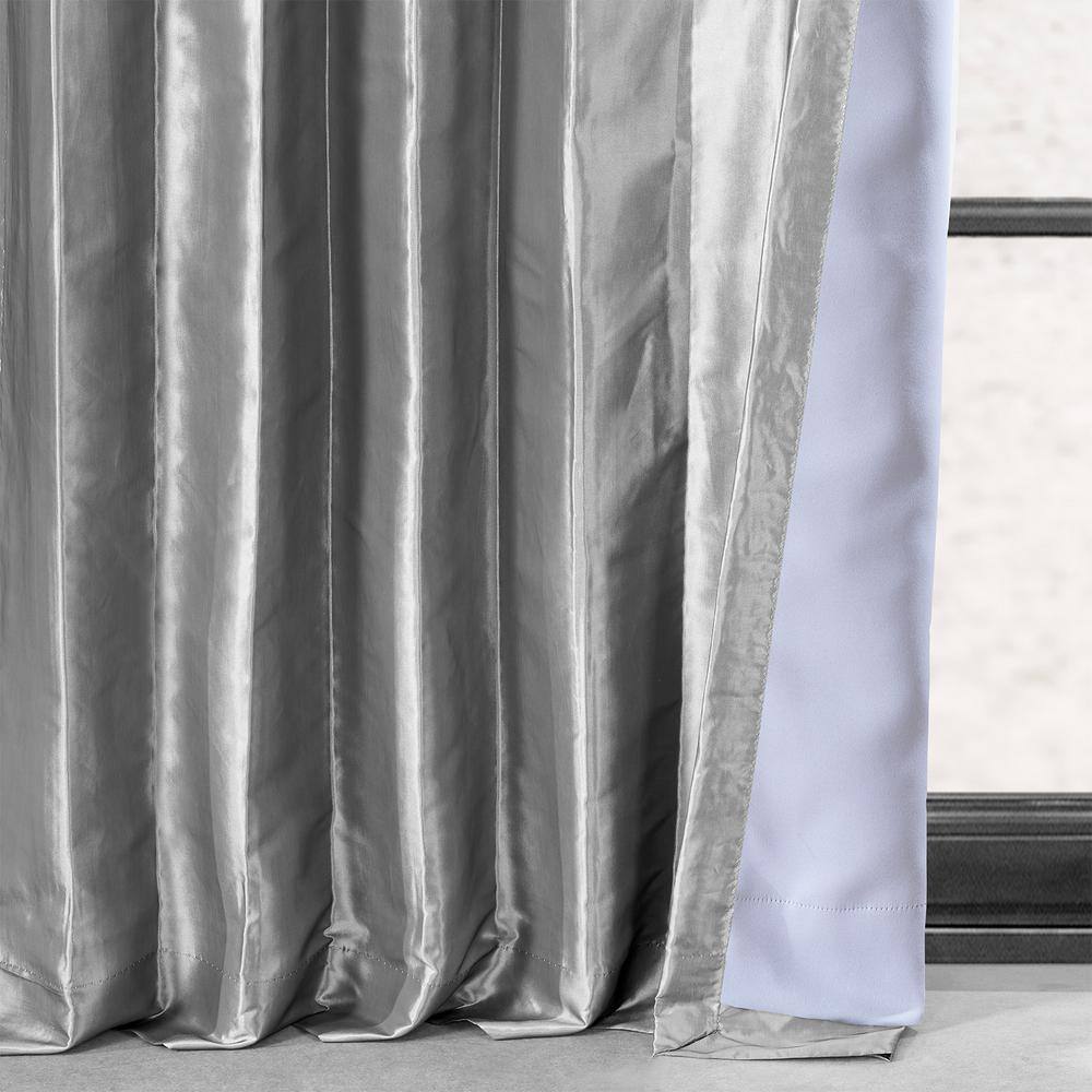 Platinum Faux Silk Blackout Curtain Panel 50 x 84 Inch