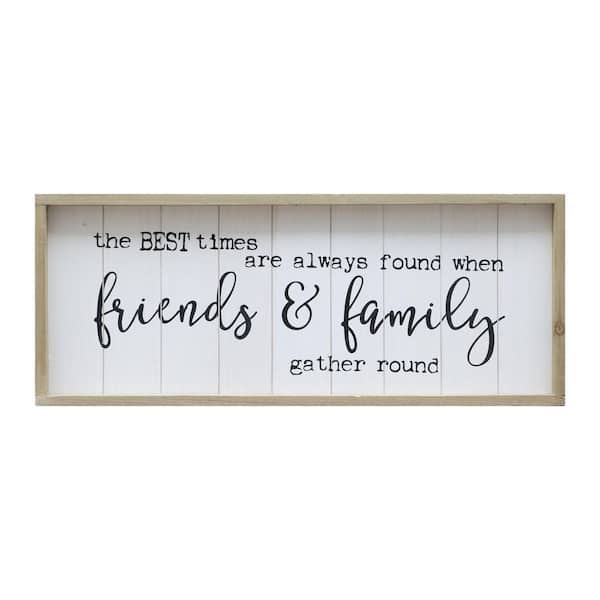 PARISLOFT The Best Times are Always Found When Family & Friends Gather Round Rustic Framed Wood Wall Decorative Sign