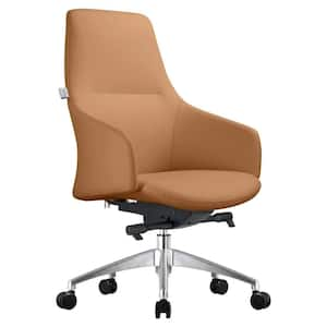 Celeste Mid-Back Leather Office Chair with Adjustable Height, Swivel, and Tilt, Acorn Brown