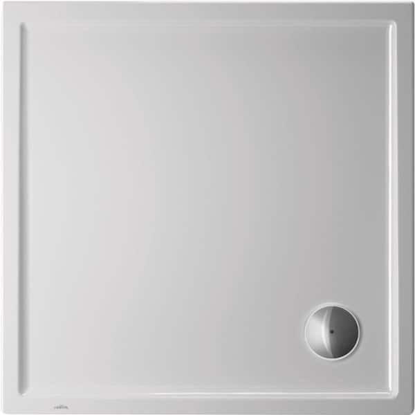 Duravit Starck Slimline 35.375 in. L x 35.375 in. W Alcove Shower Pan Base with Corner Drain in White