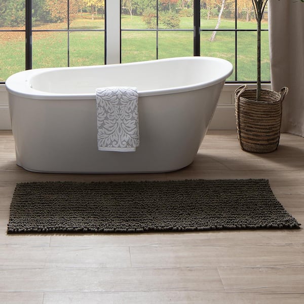 Metaphor Cool Grey 24 in. x 60 in. Micro Denier Polyester Bath Mat