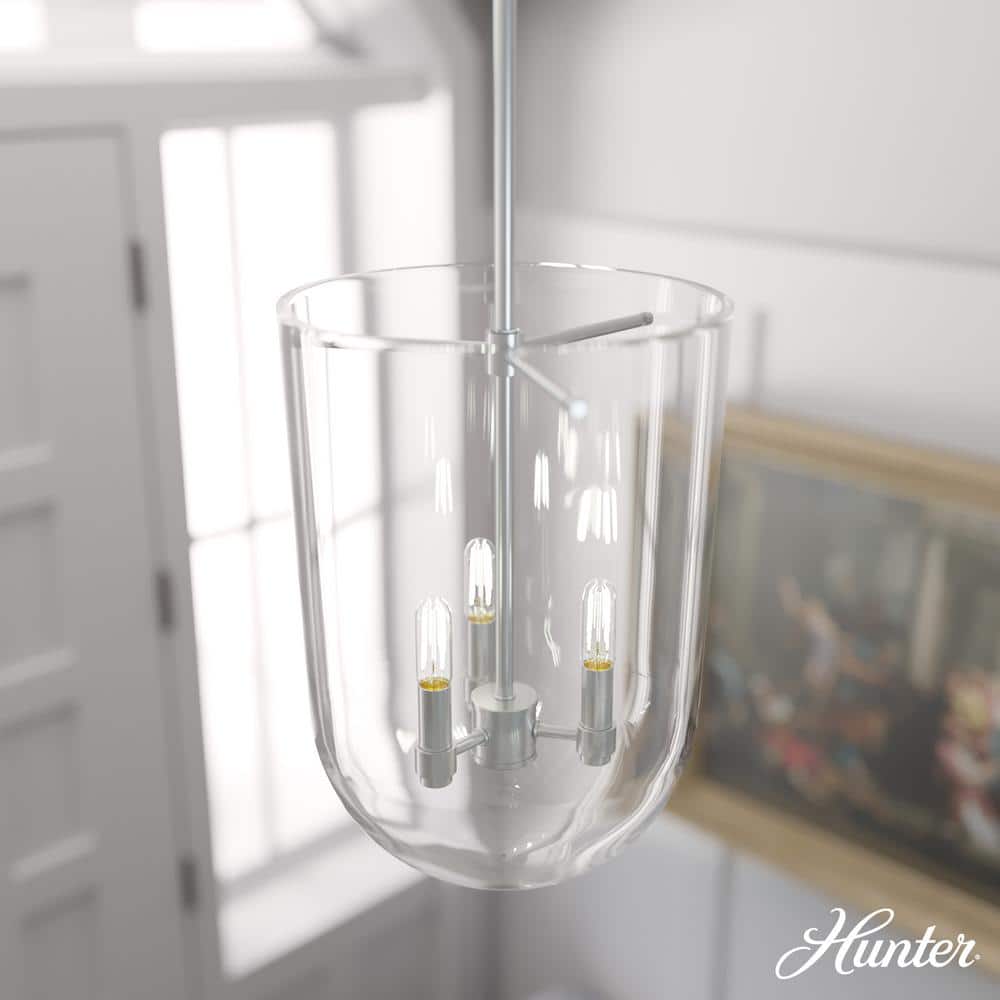 Sacha Brushed Nickel 16" Modern LED Pendant Light with Clear Glass