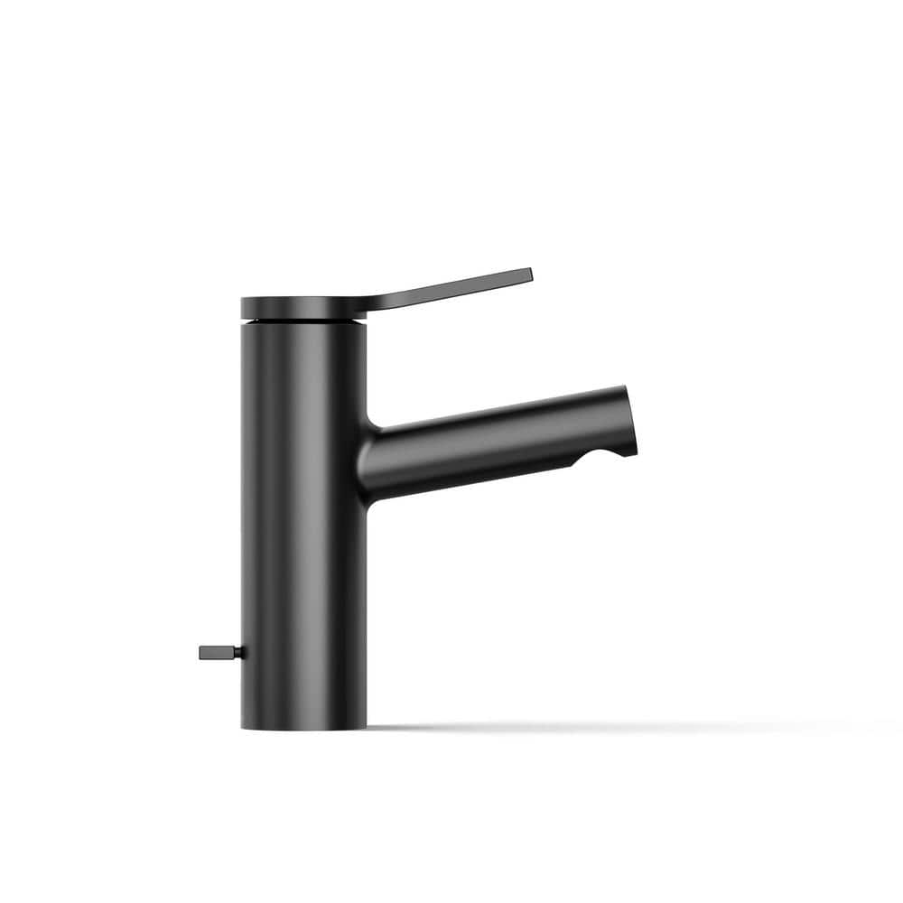 Elate Modern Matte Black Single-Handle Low-Arc Bathroom Faucet