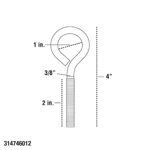 Everbilt 3/8 in. x 4-7/8 in. Stainless Steel Screw Eye 813676 - The Home  Depot