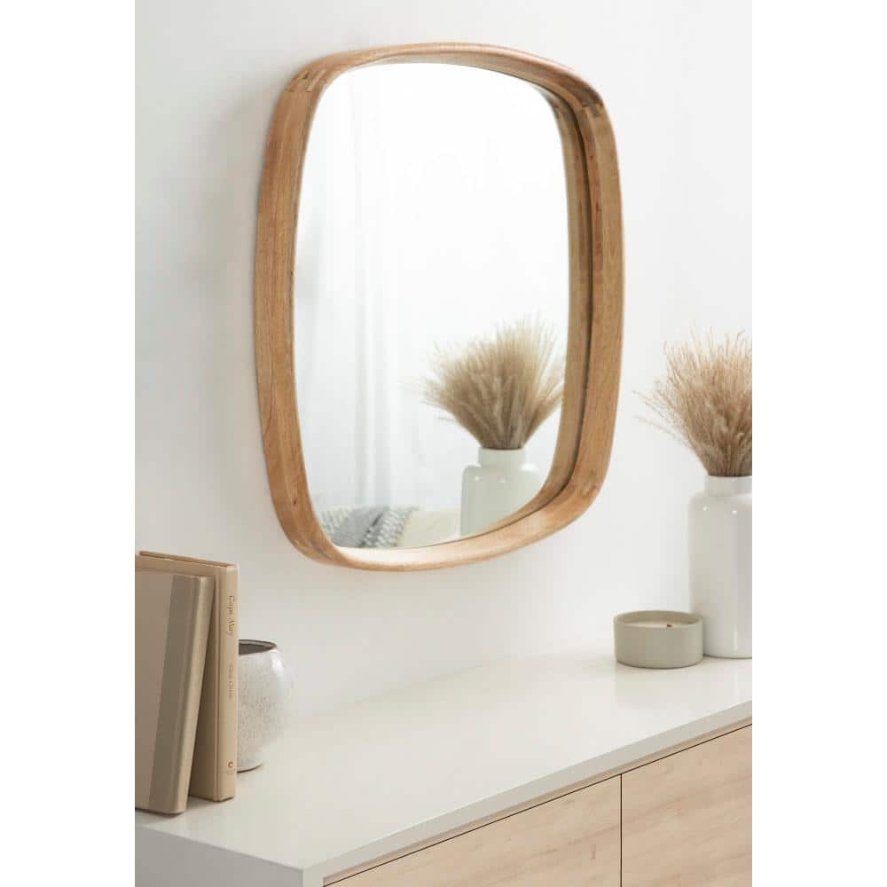 Natural Mango Wood Square Wall Mirror, 26 x 26