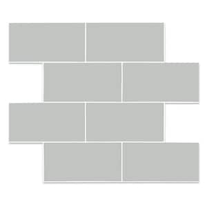 12 in. x 12 in. PVC Light Gray Peel and Stick Backsplash Subway Tiles for Kitchen (10-Sheets/10 sq. ft.)