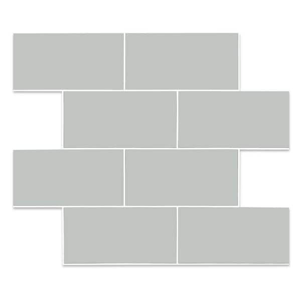 Yipscazo 12 in. x 12 in. PVC Light Gray Peel and Stick Backsplash Subway Tiles for Kitchen (10-Sheets/10 sq. ft.)