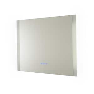 Symphony 23.5 in. W x 31.5 in. H Frameless Rectangular LED Light Bathroom Vanity Mirror in Grey