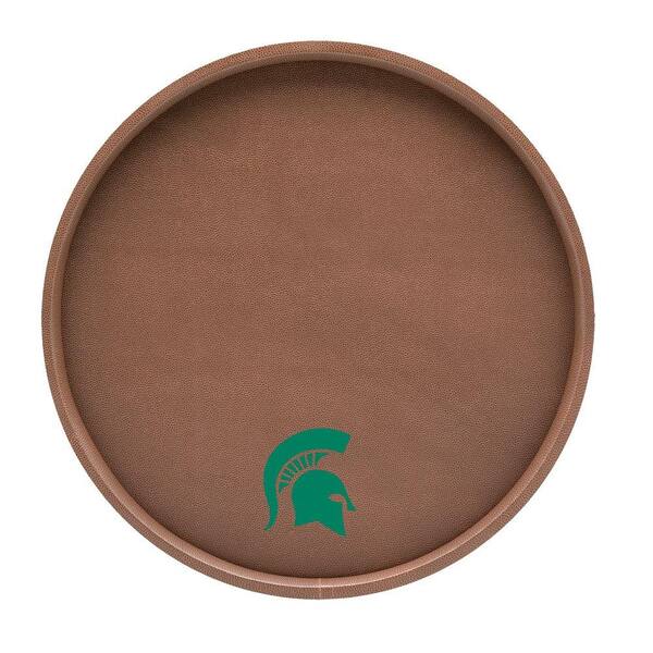 Kraftware Michigan State 14 in. Football Texture Deluxe Round Serving Tray