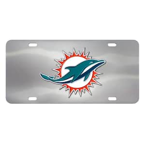 6 in. x 12 in. NFL - Miami Dolphins Stainless Steel Die Cast License Plate