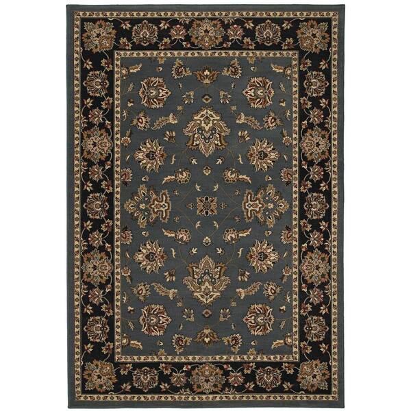 8 ft. Square Red, Black Oriental Washable Area Rug