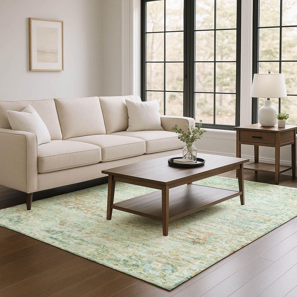 Mayfield Premium Machine Washable Abstract AMF1636 Sage 9 ft. x 12 ft. Area Rug price history on PriceWatchPro