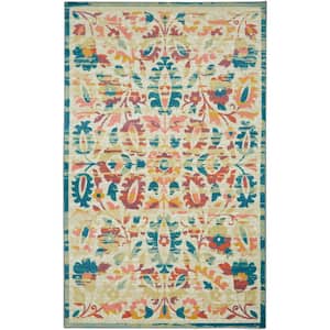 Teal 5 ft. x 8 ft. Distressed Area Rug