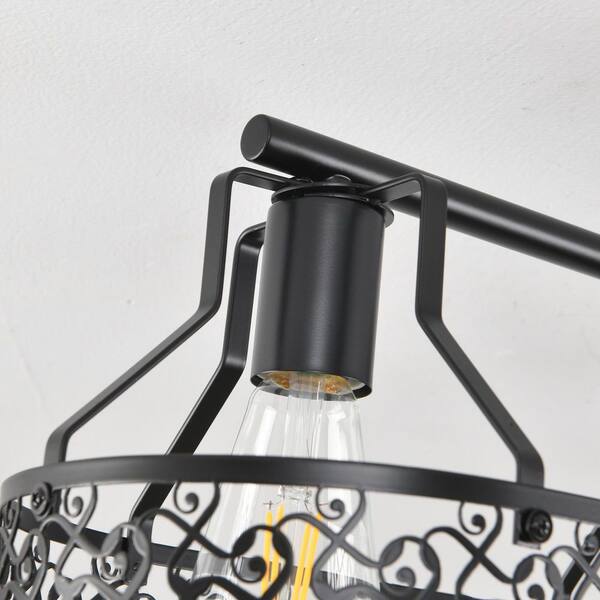 Genoci 43.3 in. 5-light Black Farmhouse Flush Mount with Metal