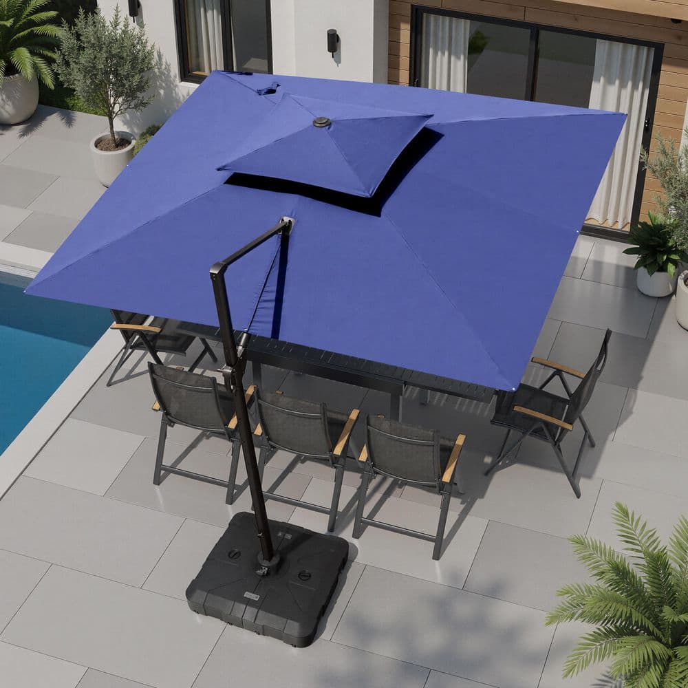 cantilever patio umbrella brands 11x11ft Backyard Telescopic Umbrella, Extra Large Umbrella, Turquoise Blue Premium quality canopy made from industry Best Choice Products 10ft 360
