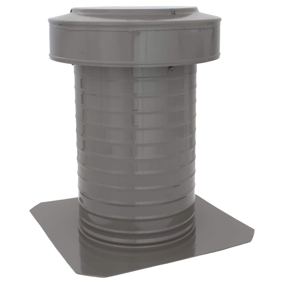 Keepa Vent 8 in. Dia 50 sq. in. NFA Aluminum Finish Static Roof Vent for Flat Roofs w/ 11 in. high collar in Weatherwood price history on PriceWatchPro