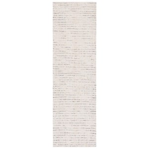 Abstract Ivory/Blue 2 ft. x 8 ft. Speckled Runner Rug