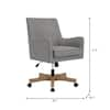 Home Decorators Collection Cosgrove Biscuit Beige Upholstered Office Chair with Arms and Adjustable Wood Base