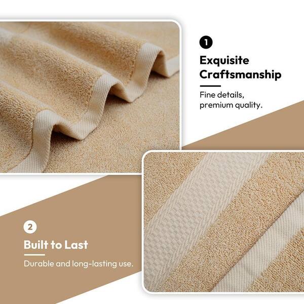 JML 8-Pieces Camel Cotton Bath Towel Set CTS04-Camel-8PCS - The