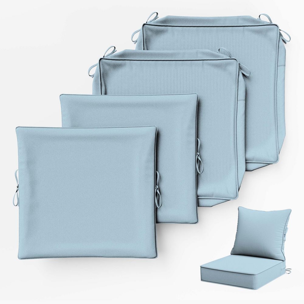 24 in. x 24 in. Slipcover Replacement Outdoor Waterproof Seat&Back Cover Set for Chair and Sofa Sky Blue (2-Pack) price history on PriceWatchPro
