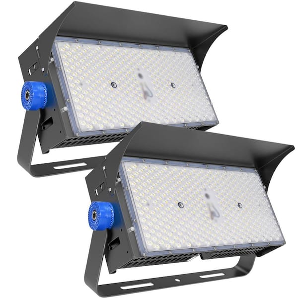 KOAOEIRS 1500-Watt Equivalent 39000 Lumens 120 Beam Angle Bronze LED Stadium Lights 100-277-Volt Integrated LED Floodlight 2-Pack