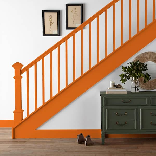 BEHR PREMIUM - 1 gal. #OSHA-3 OSHA SAFETY ORANGE Urethane Alkyd Semi-Gloss Enamel Interior/Exterior Paint