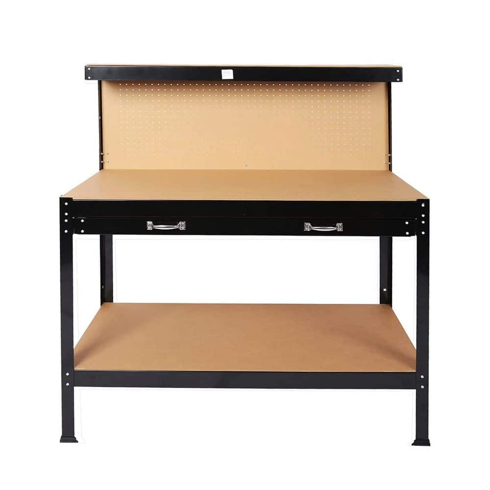 24 in. W x 48 in. D Working Tables with Wood Top, Workbench Tool Storage, Workshop Table with Drawers and Pegboard price history on PriceWatchPro
