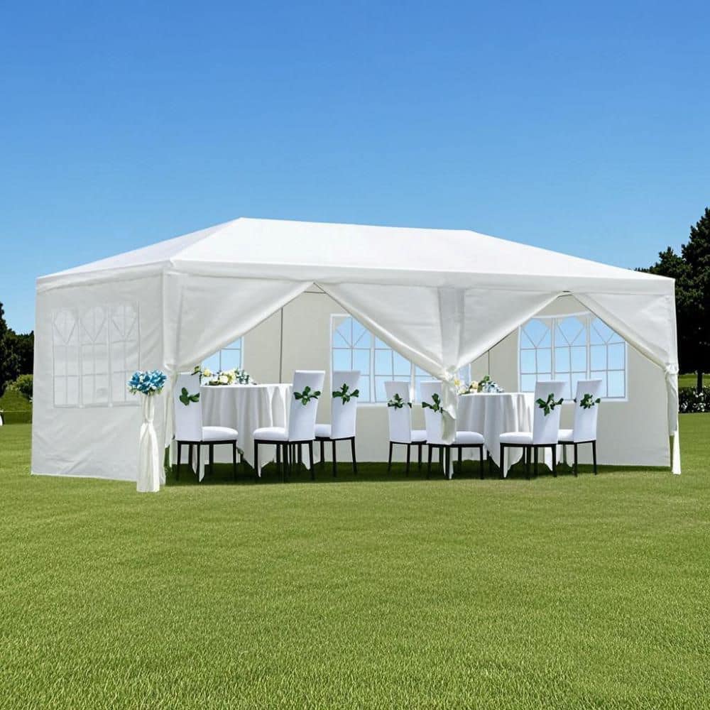10 ft. x 20 ft. White Outdoor Canopy, Garden Tent with 6-Removable Sidewalls price history on PriceWatchPro