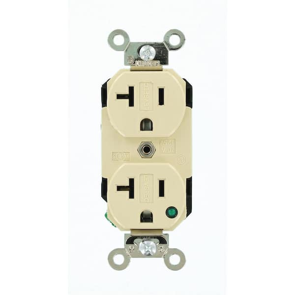 20 Amp 125 V Hospital Grade Duplex Outlet/Receptacle, Ivory (1-Pack) 8300-PLI