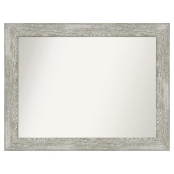 Amanti Art Dove Greywash 40 in. x 31 in. Custom Non-Beveled Distressed Recyled Polystyrene Bathroom Vanity Wall Mirror