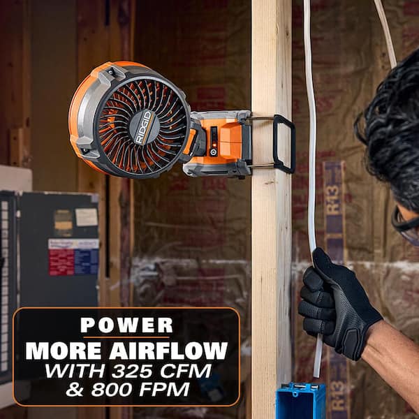 Walling Fan Ridgid RIDGID 18V Brushless Cordless Magnetic Clamp Fan (Tool Only) R860723B ...