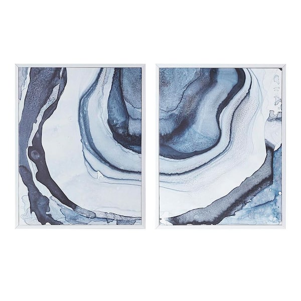 2 Pieces Framed Giclee Print Abstract Art Print 5 in. x 26 in.