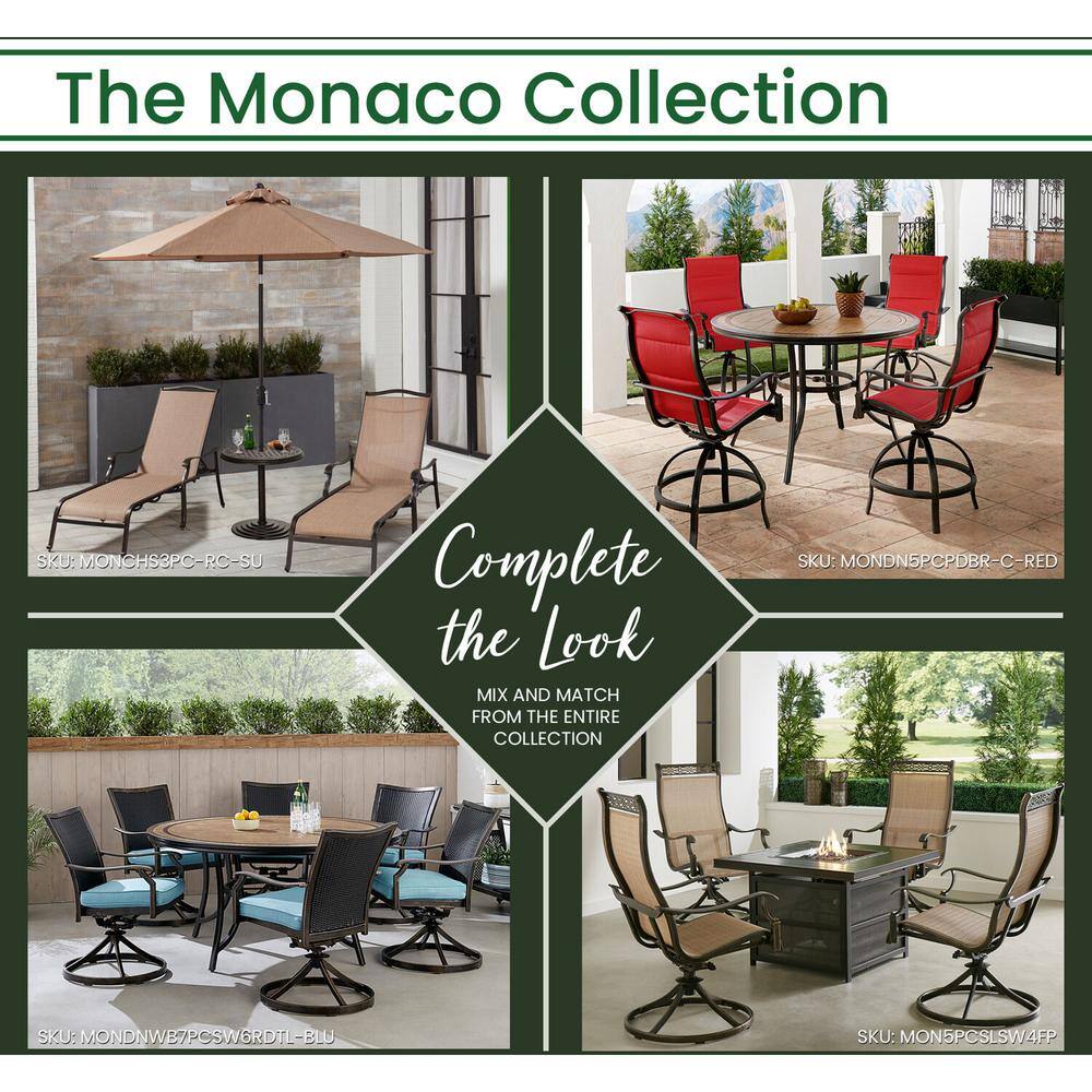 Monaco Tan and Bronze Aluminum 7-Piece Outdoor Dining Set