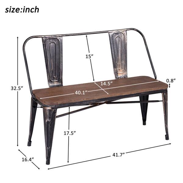 distressed metal bench