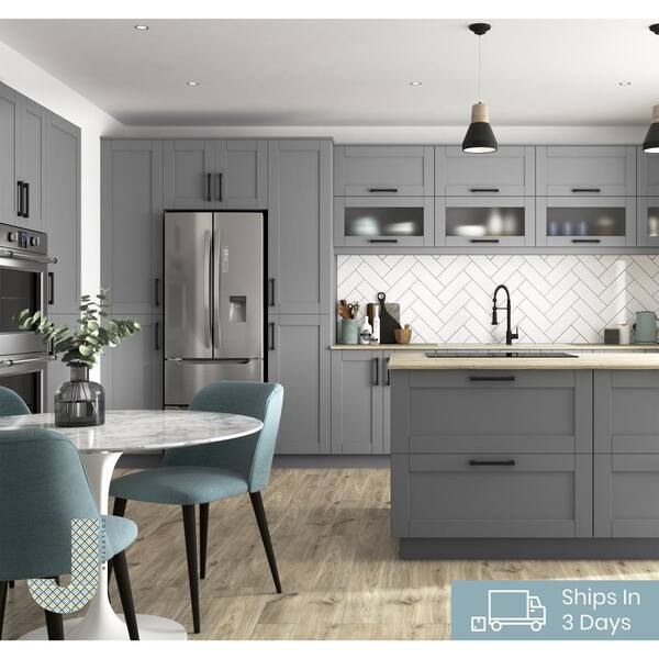 J Collection Shaker Assembled 30 In X 20 In X 14 In Wall Bridge Cabinet In Gray W3020 Gs The Home Depot