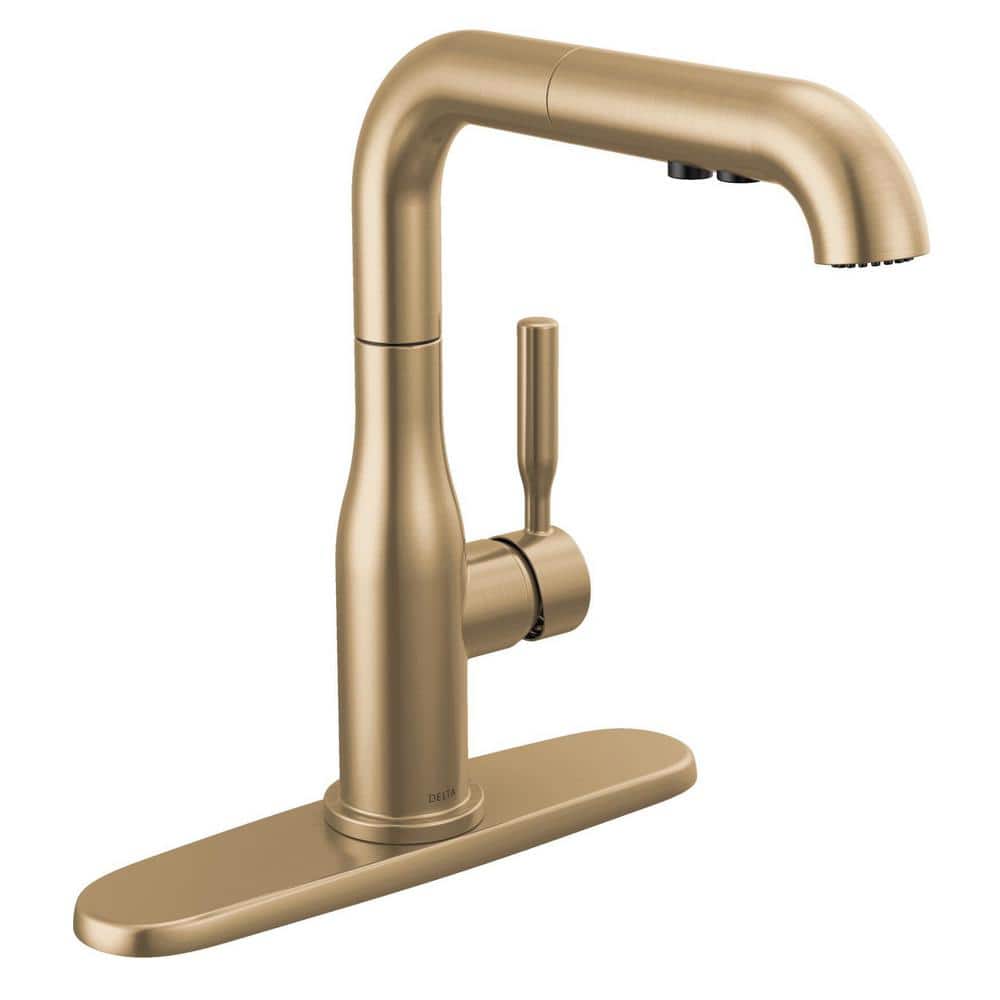 Champagne Bronze Single Handle Pull-Out Kitchen Faucet