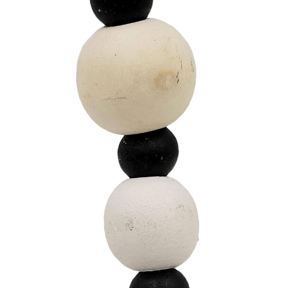 56" Black and White Wood Bead Garland Set