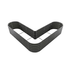 6.75 ft. x 6.75 ft. x 1.5 ft. Patio Outdoor Gray Galvanized Steel Heart-Shaped Anti-Rust Raised Garden Beds for Garden