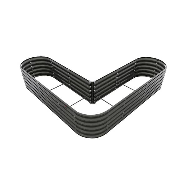 Cesicia 6.75 ft. x 6.75 ft. x 1.5 ft. Patio Outdoor Gray Galvanized Steel Heart-Shaped Anti-Rust Raised Garden Beds for Garden