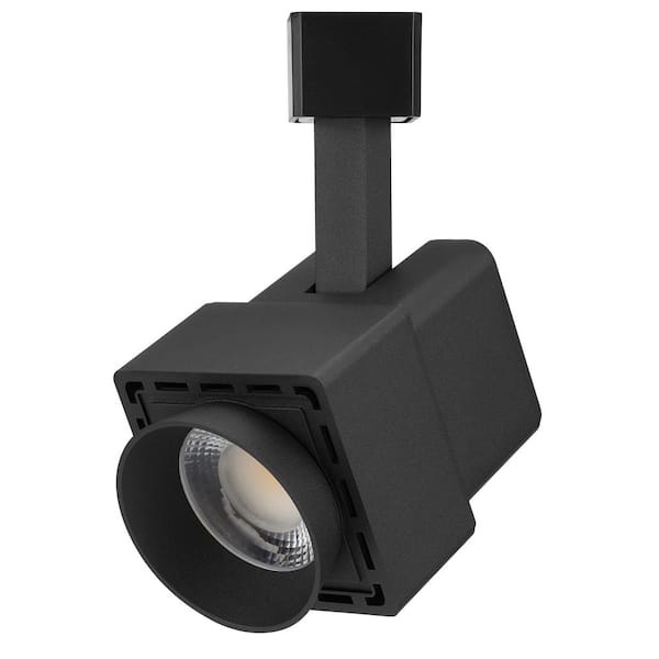 Black 20 W Integrated LED Linear Track Cylinder Track Step Head with Adjustable Wattage and Kelvin