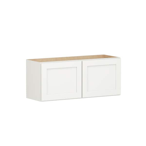 Shaker Full Overlay 36 in. W. x 12 in. D x 15 in. H Plywood Assembled Wall Kitchen Cabinet in Linen White