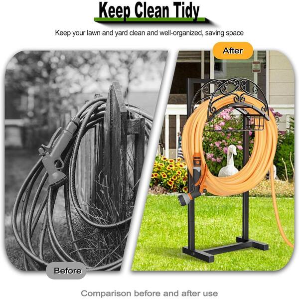 Farmhouse hotsell Metal Horseshoe Garden Hose Holder Reel Large Gardening Farm Practical Rustic Tool Stand Handforged Bridle Strap Organizer