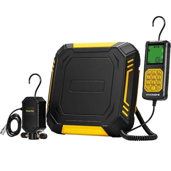 220 lbs Digital Electronic Refrigerant Scale with Separate Auto-Dosing Charge Valve for Freon Recover Charge