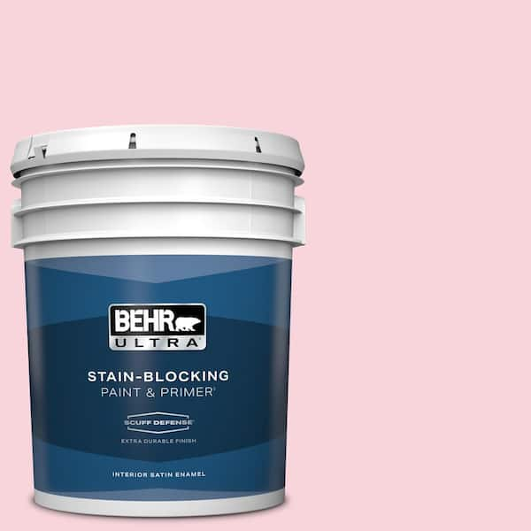 BEHR ULTRA 5 gal. #110C-1 Petal Bloom Extra Durable Satin Enamel Interior Paint & Primer