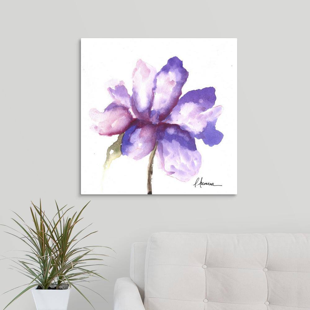 Greatbigcanvas 24 In. X 24 In. "Floral Purple" By May Art Canvas Wall Art-2386895_24_24X24 - The Home Depot