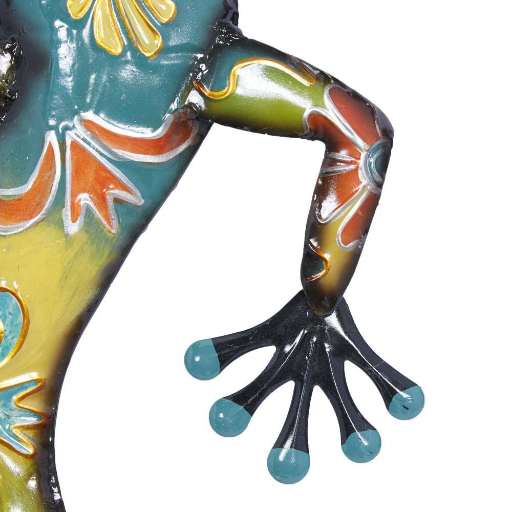 Multi-Colored Metal Floral Lizard Wall Decor, 32" x 15"