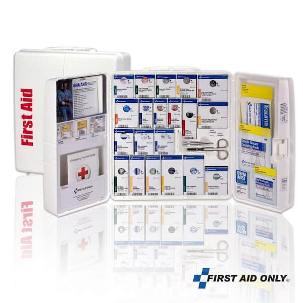 50-Person, Large Plastic OSHA Smart Compliance Cabinet with Medications