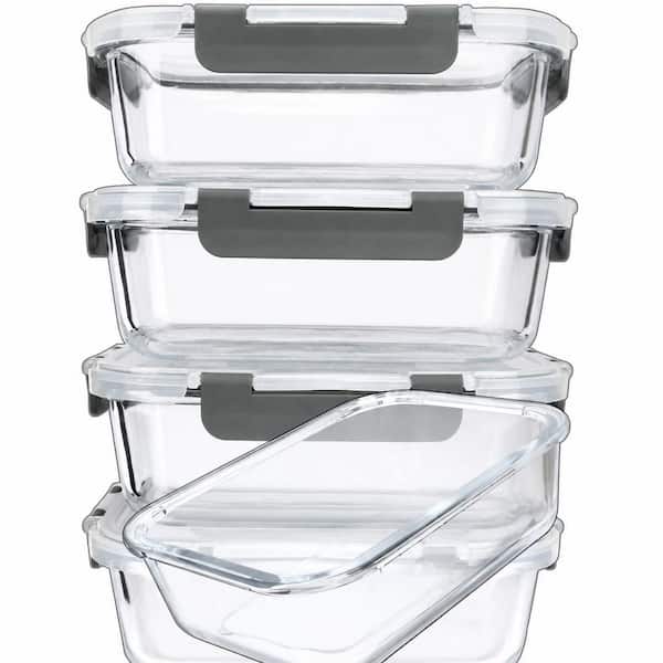 KHKFY 36 oz. Glass Meal Prep Containers with Snap Locking Airtight
