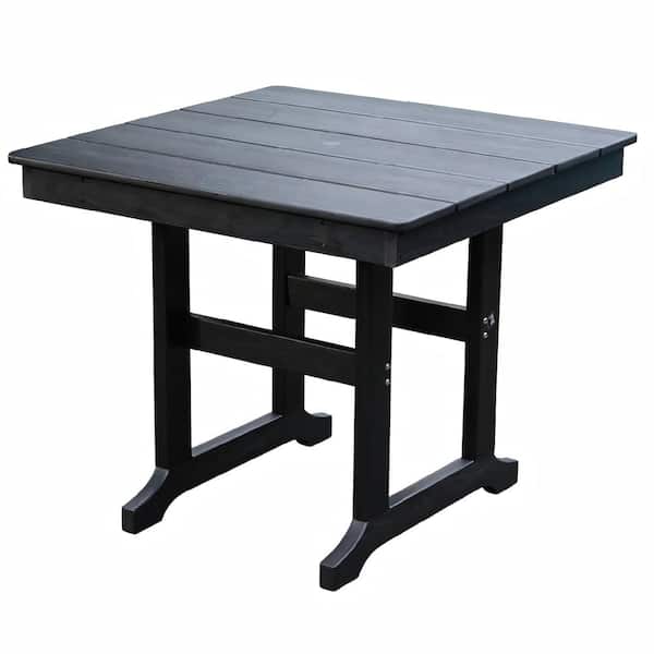 ToolCat 35 in. Square HDPE Outdoor Dining Table, Black Adirondack