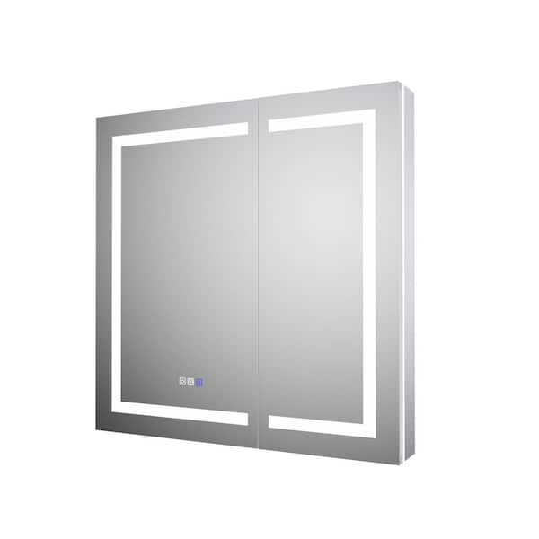 36 in. W x 36 in. H Rectangular Aluminum Recessed/Surface Mount LED Medicine Cabinet with Mirror